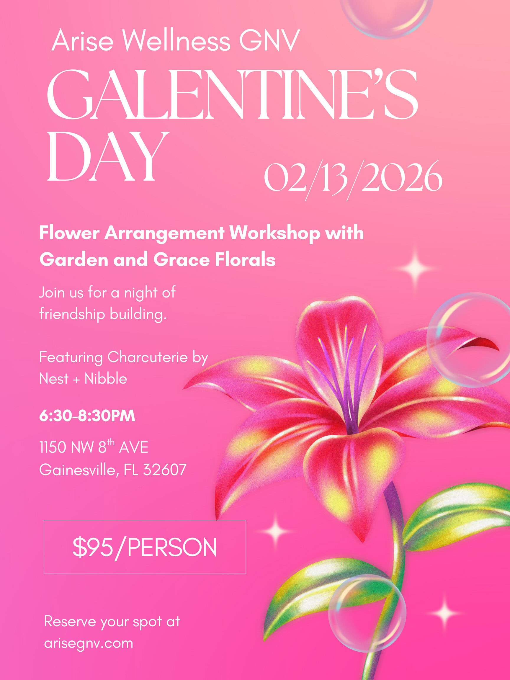 pink white modern gradient flower arrangement workshop poster (2)